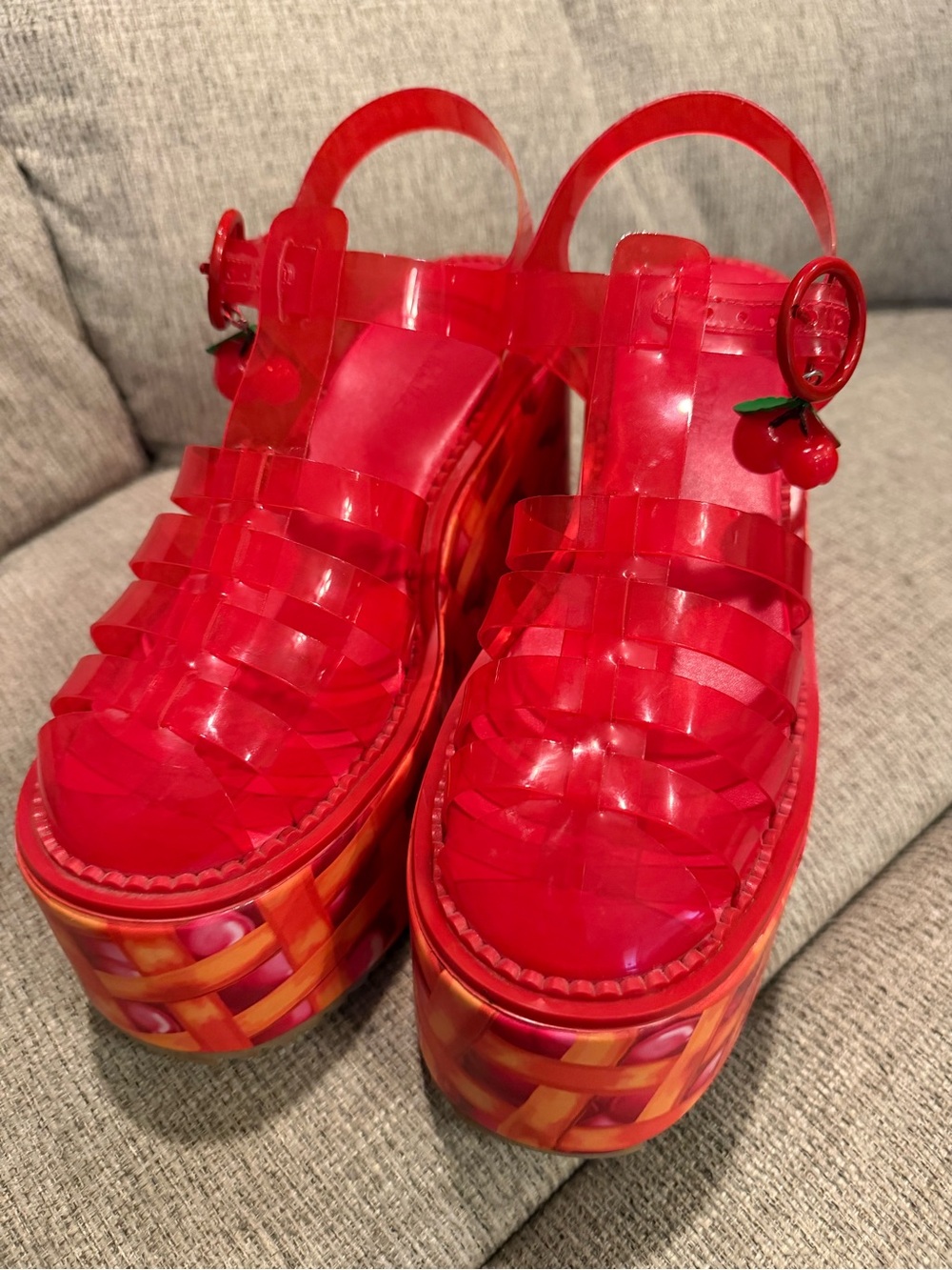 Sugar Thrillz TASTY TASTY CHERRY PIE JELLY PLATFORMS- Sz 9 - Picture 3 of 11
